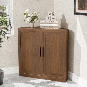 Spassway Trapezoidal Wood Corner Cabinet Freestanding Corner Shelf with 5 Doors Storage Cabinet for Living Room Bathroom Kitchen Bedroom - 1 of 4