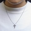 Haus of Brilliance Silver 1/2 Cttw Alternating Black and White Diamond Cross Pendant Necklace - 4 of 4