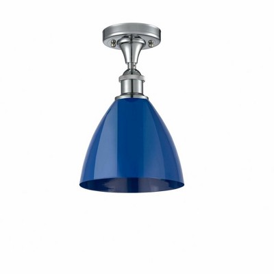 Plymouth Dome - 1 Light Semi-Flush Mount In Industrial Style-11.25 Inches Tall and 7.5 Inches Wide