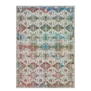 Washable Neutral Area Rugs Vintage Floral Retro Boho Geometric Carpet for Living Room Bedroom Dining Room Nursery Kids Room Hallway Entryway - 1 of 4