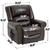 Genuine Leather Power Lift Recliner Chair with Heat & Massage, Dual Motor, Infinite Recline Positions, Up to 350 lbs, USB Ports & Side Pockets - 3 of 4