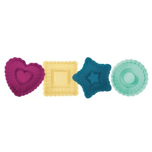 Talisman Designs Plunger Style Thumbprint and Linzer Cookie Cutters, 4 Piece Set - 1 of 4