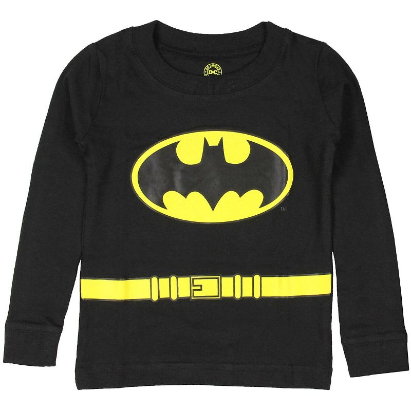 DC Comics Little Boys Batman Logo Dark Knight Costume Pajama Set Black, 2 of 4