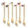 6-Piece Christmas Pendant Gold Stainless Steel Appetizer/Dessert Forks Gift Set - 2 of 4