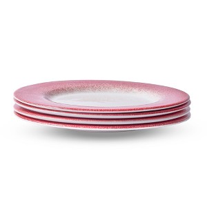 Portmeirion Potter's Mist Dinner Plate (Set of 4) - 8" Earthenware Plates with Classic Mist Rim - Microwave, Dishwasher, Freezer, Oven Safe - Red Mist - 1 of 4