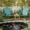 Gymax 2 PCS Patio Folding Chairs Set of 2 Outdoor Sling Chairs w/ Breathable Fabric Back & Seat Portable Dining Camping Chairs Blue/Mint Green - 4 of 4