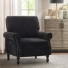 Beautyolove Dark Teal Chenille Upholstered Wood Frame Accent Chair Armchair with Turned Legs and Tufted Rolled Armrests - 4 of 4