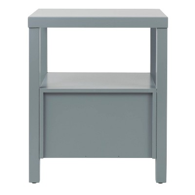 Easton Modern Gray Acacia Wood 2-Drawer Nightstand