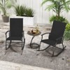 Tangkula Set of 2 Outdoor Rocking Chair Patio Rocker w/ Breathable Fabric Black - 2 of 4