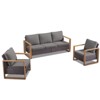 POCASSY Outdoor Sofa Couch Set with Club Lounge Chair, Patio Furniture Set with Wood Grain Square Armrest - 2 of 4