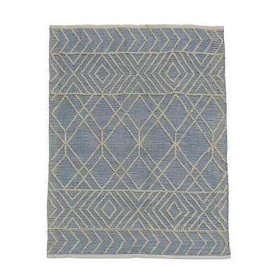 5x7 Geometric Hand Woven Indoor/Outdoor Rug Cloud Blue - National Tree Company