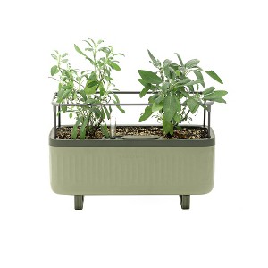 Vego Garde Self-Watering Herb Planter Box with Trellis Rectangular Indoor Outdoor Planter Pot 7.3"x17.5"x10.5" - 1 of 4