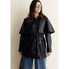 June + Vie by Roaman's Faux Leather Cape Jacket - 4 of 4