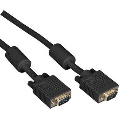 Black Box VGA Video Cable with Ferrite Core, Black, Male/Male, 20-ft. (6.0-m) - 20 ft VGA Video Cable for Video Device, Monitor