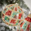 Faceted Vintage Ornament Multicolor 4"H Glass Set of 2 - 2 of 2