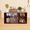 YIYIBYUS Small Kitchen Pantry Cabinet, Wall Sideboard with Glass Doors - 2 of 4