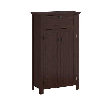 Hayward Two-Door Bathroom Storage Floor Cabinet Dark Woodgrain - RiverRidge Home