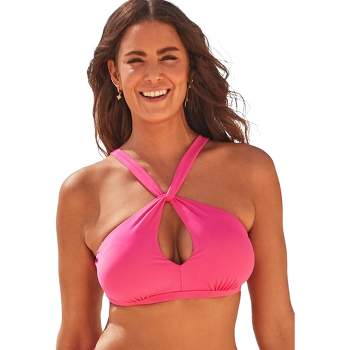 Swimsuits For All Women's Plus Size Innovator Multi-way Triangle Bikini Top,  4 - Bright Berry : Target