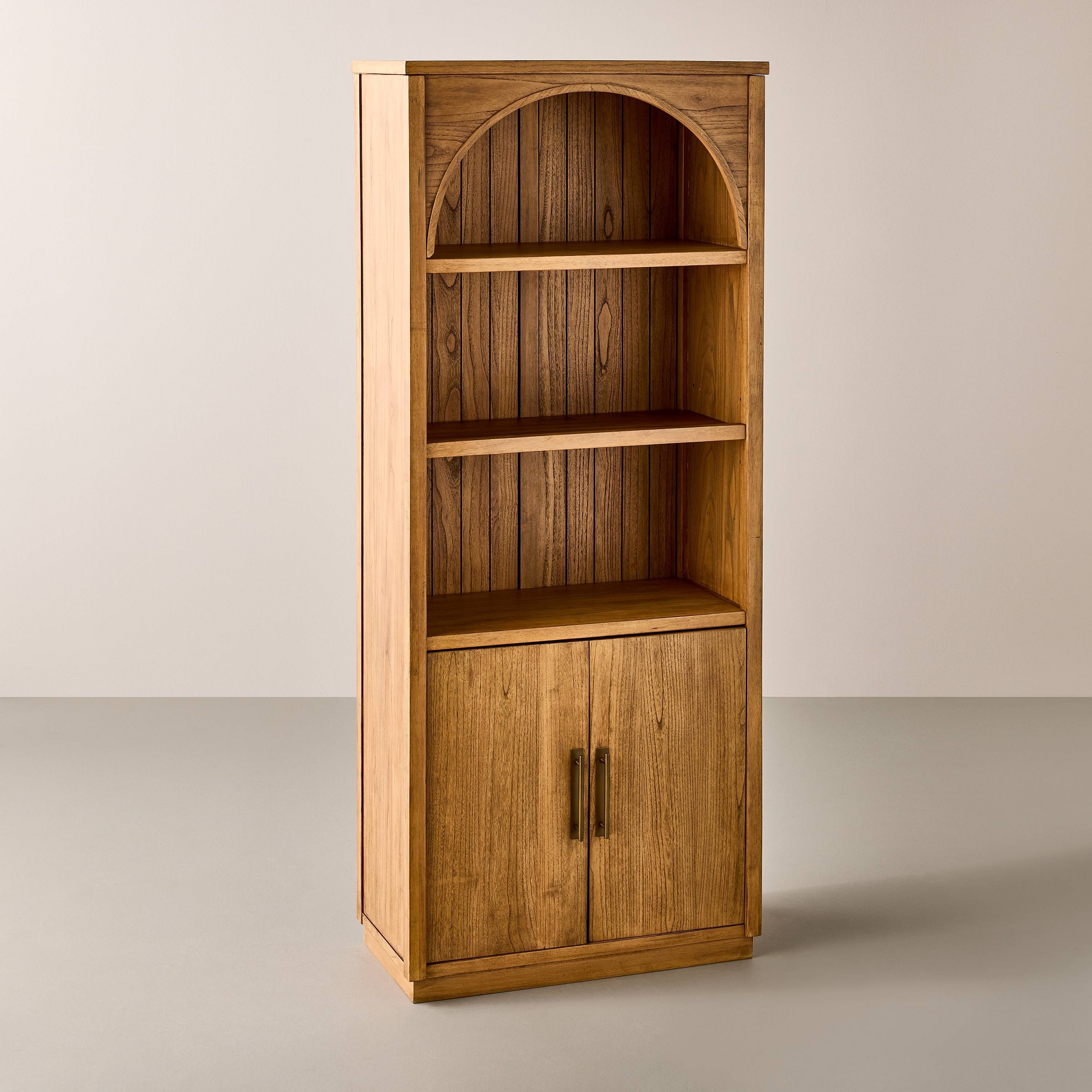 Arch Bookshelf with Doors Aged Oak - Hearth & Hand™ with Magnolia