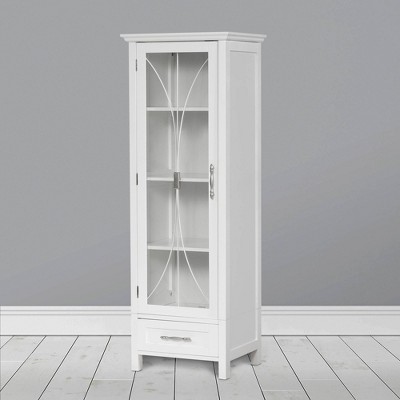 Tall linen cabinet with store glass doors