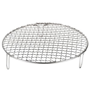 Unique Bargains Stainless Steel Barbecue Grill Net Round Cooling Rack Silver - 1 of 4