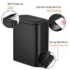 Aoibox Slim Trash Can with Soft Close Lid, Step Pedal, 6L Stainless Steel Garbage Bin for Bathroom, Bedroom, Office, Kitchen in Matte Black - 3 of 4