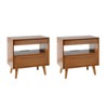 Phil 2 - Drawer Nightstand with Integrated Charging Station and Pull-Out Tray Set of 2丨HULALA HOME - 2 of 4