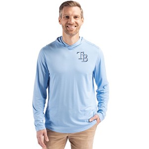 Tampa Bay Rays Cutter & Buck Coastline Epic Comfort Recycled Mens Hooded Shirt - 1 of 1