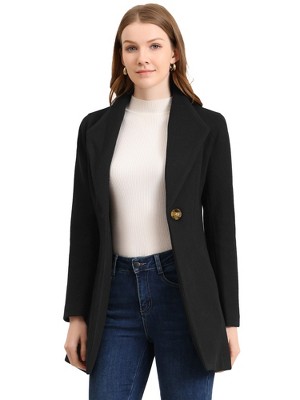 INSPIRE CHIC Women's Turn Down Collar Buttoned Business Casual Mid-Long Winter Coat
