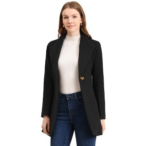 INSPIRE CHIC Women's Turn Down Collar Buttoned Business Casual Mid-Long Winter Coat - 1 of 4
