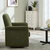 Linen Swivel Barrel Accent Chair with Solid Wood Base,Modern Armchair for Reading or Living Room–The Pop Home - 3 of 4
