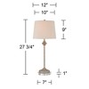 360 Lighting Lynn Country Cottage Buffet Table Lamps Set of 2 with Round Risers 27 3/4" Tall Beige Wood Oatmeal Drum Shade for Bedroom Living Room - 4 of 4
