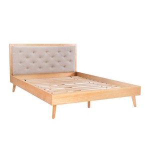 Linon Reid Queen Bed Natural - 1 of 4