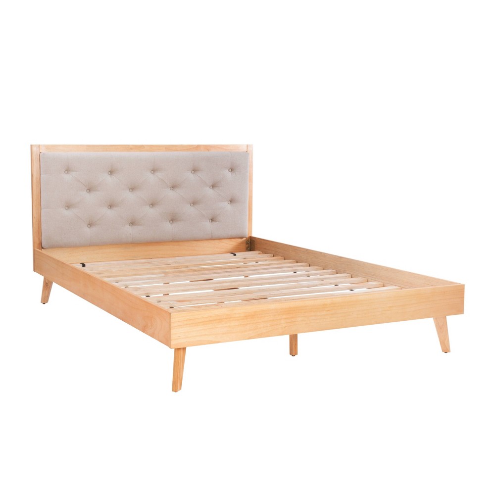 Photos - Bed Linon Reid Queen  Natural 