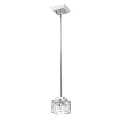 Rubicon Steel Mini Pendant Light - Dimmable LED, 450 Lumens, 3000K, Damp Rated, Crystal Shade