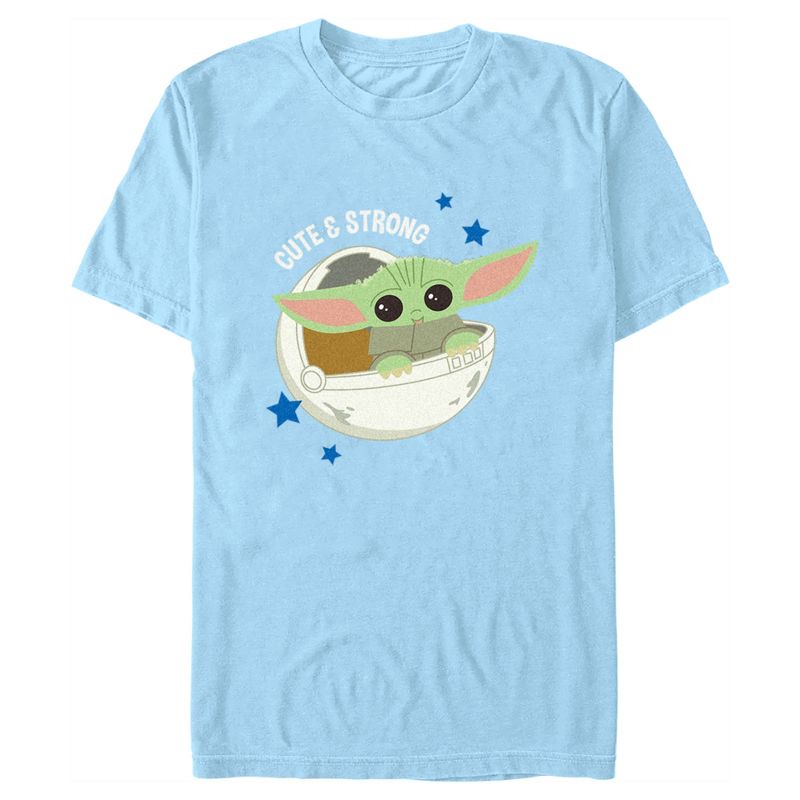 Men's Star Wars: The Mandalorian Grogu Cute & Strong Stars T-Shirt, 1 of 5
