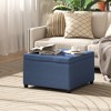 HOMCOM Fabric Tufted Storage Ottoman with Flip Top Seat Lid, Metal Hinge and Stable Eucalyptus Wood Frame for Living Room, Entryway, or Bedroom - 3 of 4