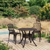 vidaXL Bistro Set Cast Aluminum Balcony Furniture - Bronze 2 Piece - 2 of 4