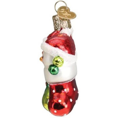 Hand-Painted Glass Snow Family Christmas Ornament