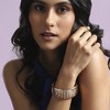 SOHI Women's California Gold Textured Crystal Bracelet - 3 of 4