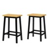EHMKNP 25.6" Tall Set of 2 Bar Chairs, Kitchen Counter Stools with Footrests, Farmhouse Stools for Dining Room, Kitchen, Counter - 2 of 4