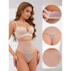 INSPIRE CHIC 3 Pcs Women's Lace Tummy Control Thongs High Waist Hi-Cut Control Panties - 3 of 4