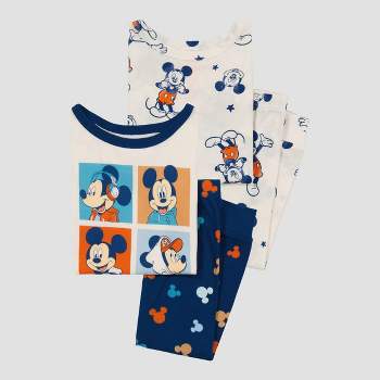 Toddler Boys' 4pc Mickey Mouse & Friends Snug Fit Pajama Set - Blue