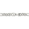 Black Bow Jewelry Men's 9.5mm Sterling Silver Pave Flat Figaro Chain Necklace - 4 of 4