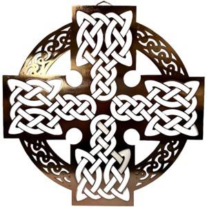 Slickblue Celtic Metal Wall Art – 12" Round Hanging Decor in 8 Irish Designs & 4 Finish Options for Home - 1 of 4