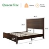 AMERLIFE Rustic Wood Bed Frame with 51.2" Spliced Headboard - 2 of 3