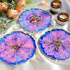 JDICTION 4Pcs Resin Coaster Molds, Druzy Geode Agate Silicone Coaster Molds for Epoxy Resin, 5Inches Large Mould for DIY Art Craft Cup Mats - 3 of 4