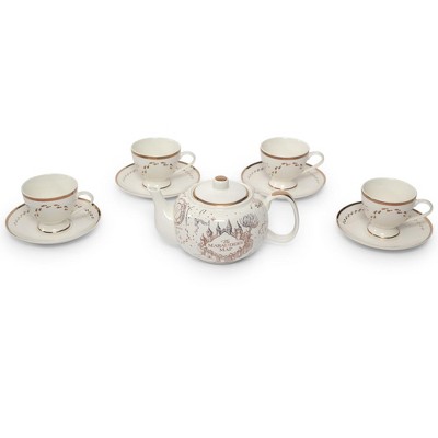 Robe Factory LLC Harry Potter Marauders Map 10-Piece Porcelain Tea Set