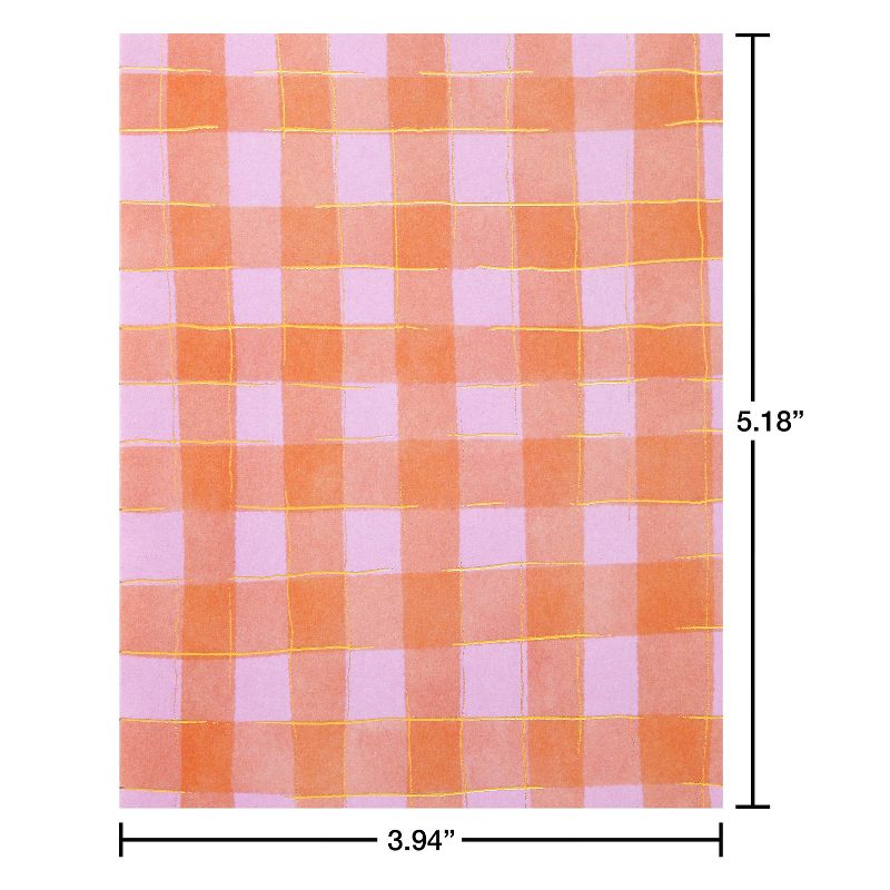 10ct Blank Notes Summer Plaid Orange/Pink, 6 of 8