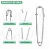 Unique Bargains Durable Sewing Upholstery Spring Lock Blanket Bulk Large Safety Pins 30 Pcs - 2 of 4